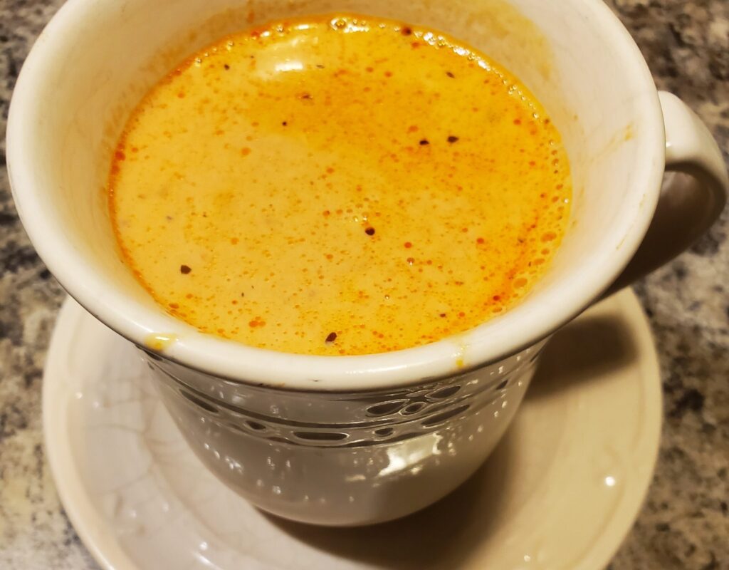 Cup of creamy tomato soup